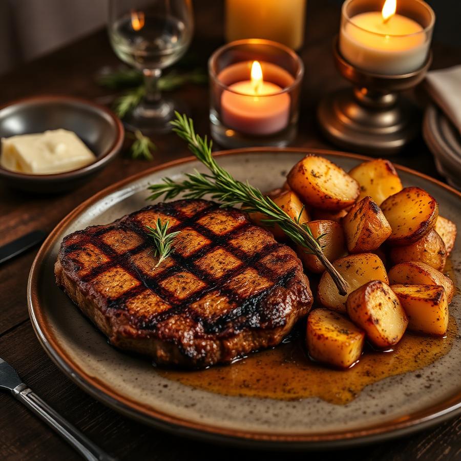 Tagliata di manzo con patate al forno